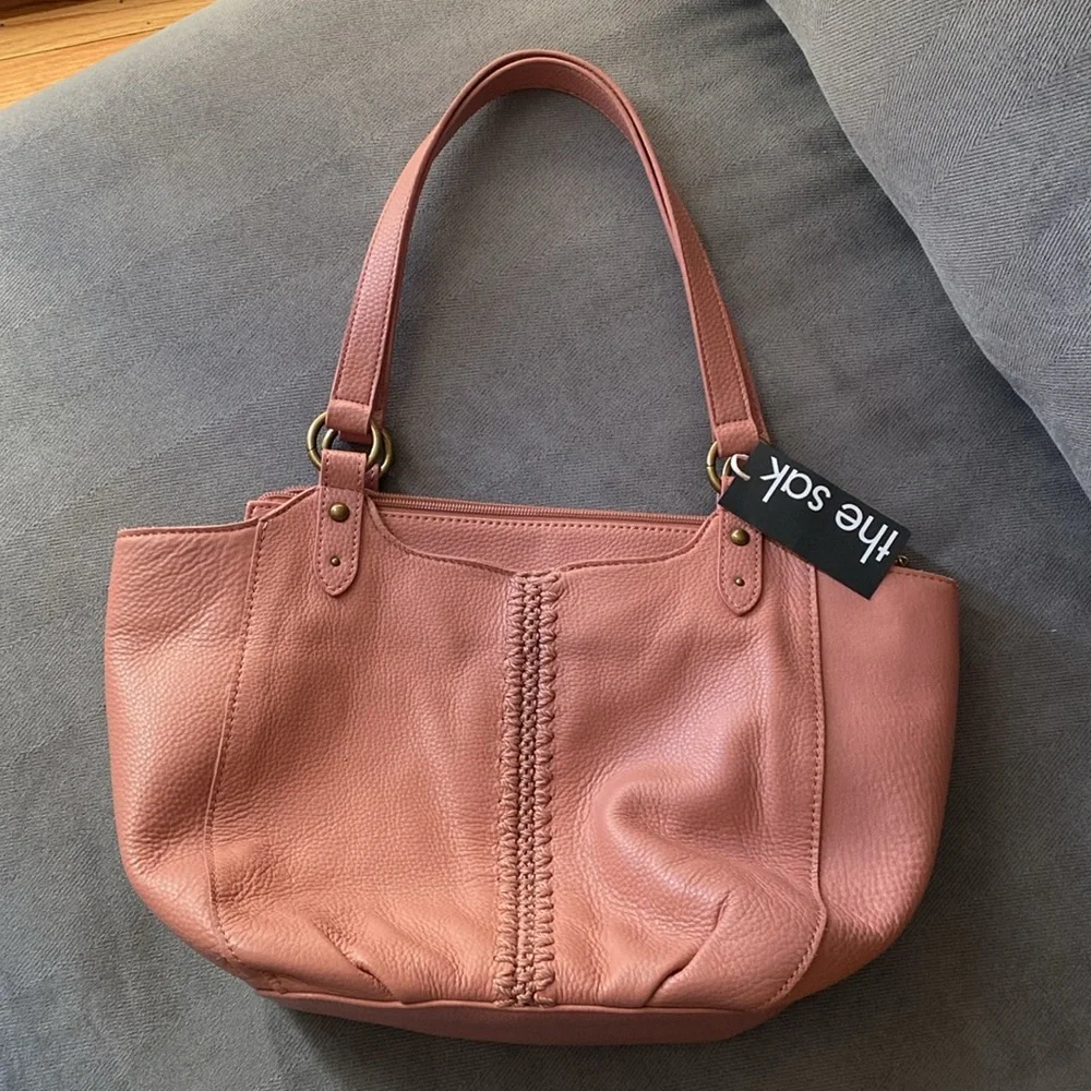The Sak Bolinas Leather Satchel Bag in Vintage Coral #109177